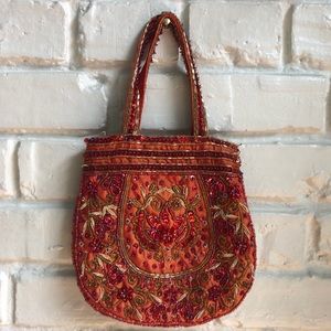 Orange Sequined Purse
